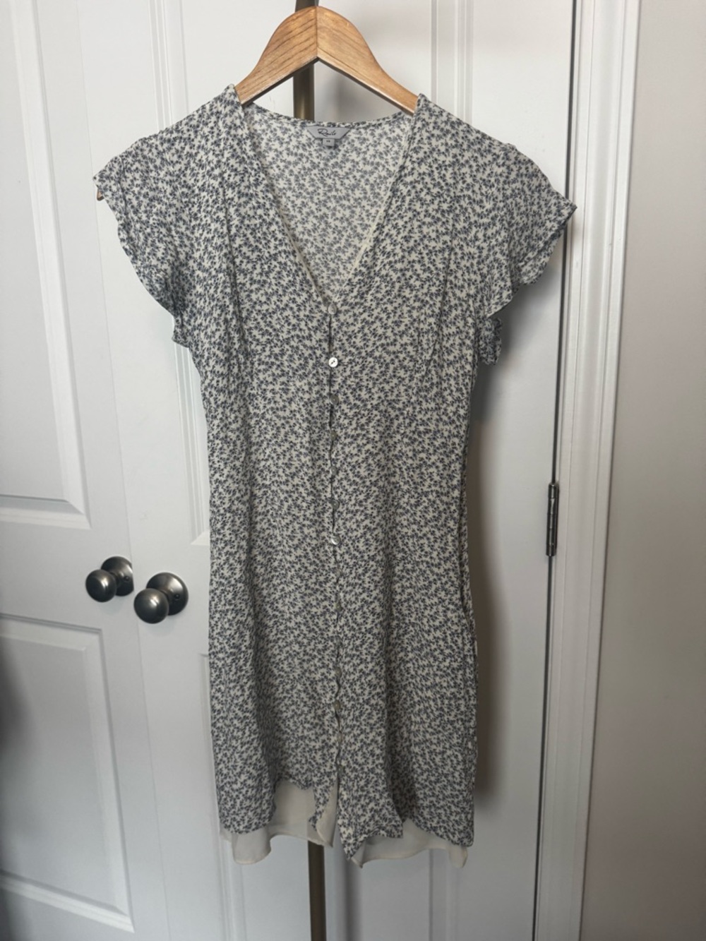 Rails Blue & White Floral Button-Front Mini Dress - Picture 2 of 6